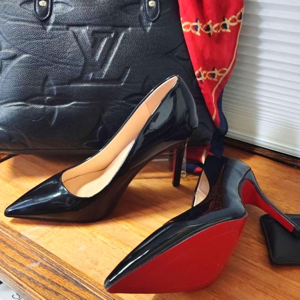 Rainbow Black and Red Stiletto Heels